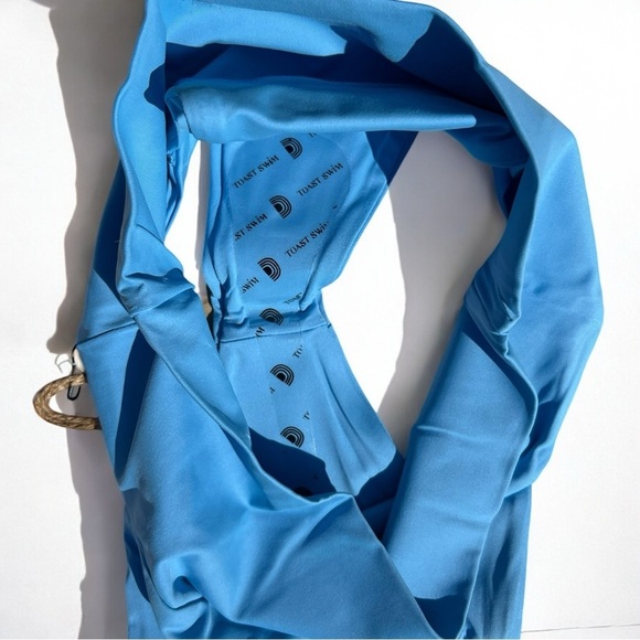 🌻NEW w.Tag Free People x Toast Sky Blue Signature Banded Waist Bikini Bottom - Picture 2 of 12